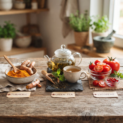 Cúrcuma, Té verde, Licopeno